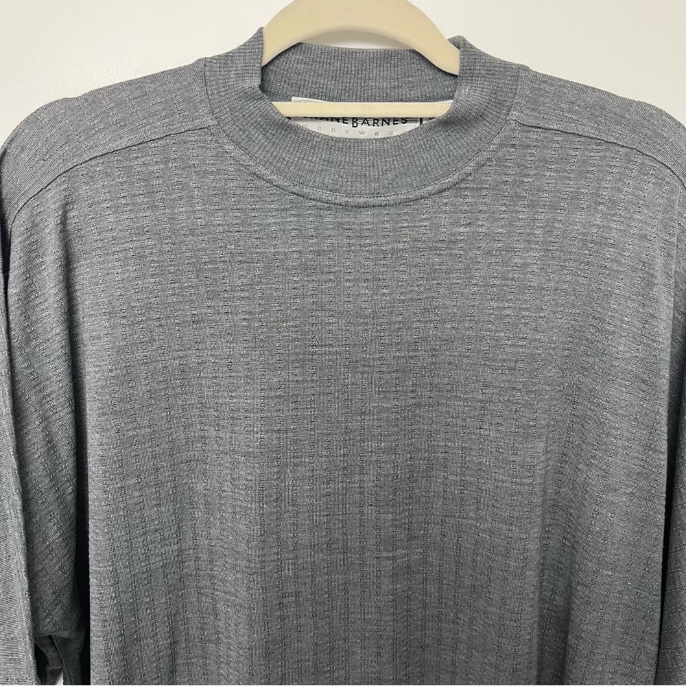 Jhane Barnes Charcoal Short Sleeve Knit Tee